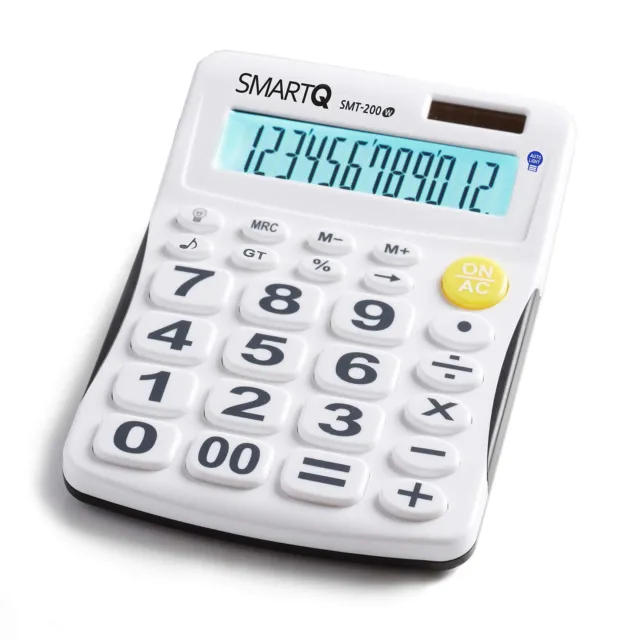 LED Back-Light Calculator Desktop SMT-200 / Added Sound Function (White)