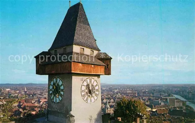 72763415 Graz_Steiermark Uhrturm Blick auf die Stadt Graz_Steiermark