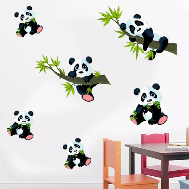 Cartoon Bambus Panda Wandaufkleber für Dekor Wohnzimmer Panda Wandbild  Bf