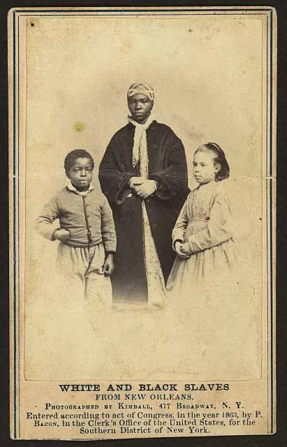 White,black slaves,New Orleans,Isaac,Augusta Broujey,Mary Johnson,education,1863