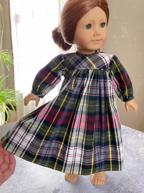 Strasburg Vintage 18" DOLL DRESS Plaid Gown 100% Cotton (doll is not included)