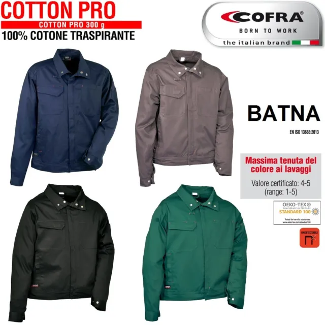 Giacca da lavoro COFRA modello BATNA 100% cotone 300 g/m² edilizia, industria +