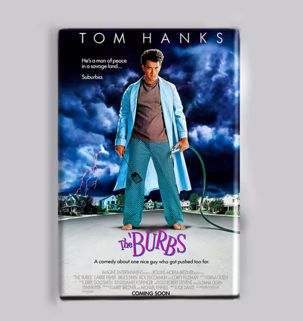 THE BURBS (1989) - 2" x 3" MOVIE POSTER MAGNET (tom hanks retro horror comedy)