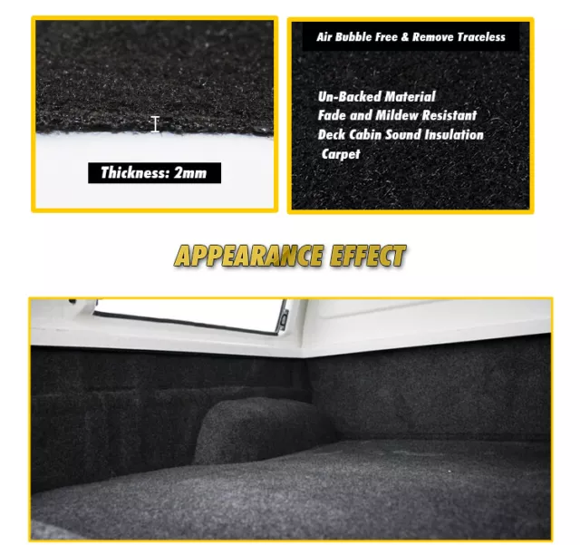 Felt Car Carpet Underfelt Boat Cabin Deck Van Wall Liner Outdoor Home Floor Rugs 3