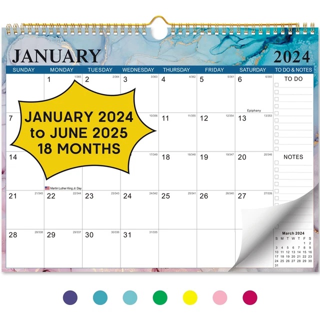 WALL CALENDAR 20242025 Covers January 2024 to June 2025 The Ideal