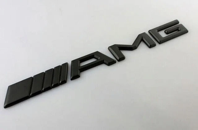 Autocollant Badge AMG 4MATIC Turbo Pour Aile Avant Mercedes - Chromé - Dimensions 14x2,7 Cm - Pour W201, W202, W203, Etc.