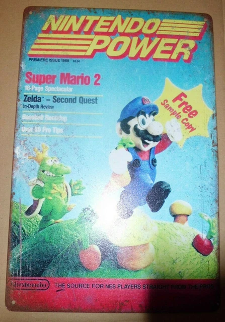 Plaque Métal Vintage Super Mario – Tôlée 20x30cm, Impression Laser, Décoration Murale Jeu Vidéo