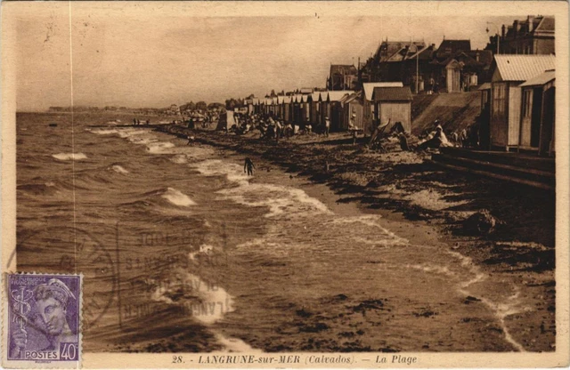 Carte Postale Ancienne – LANGRUNE-sur-MER – Vue Sur La Plage – Collection CPA Bretagne