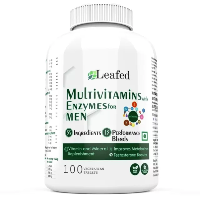 Leafed Multivitamin für Herren Mit 55 Vital Nährstoffe, 13 Leistung Blends - 100