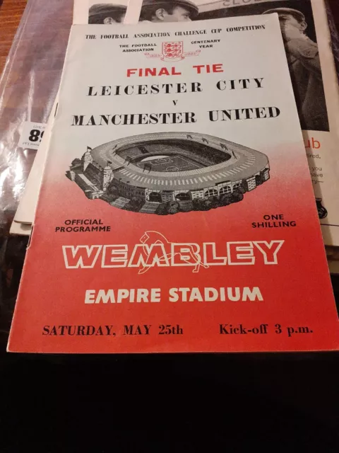 Leicester City v Manchester United 1963 F.A Cup Final Programme 25/05/63