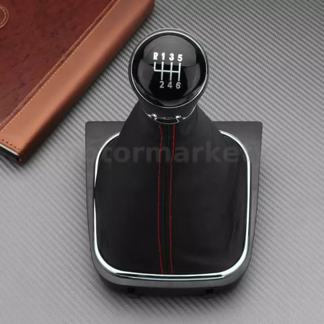 6 Speed Gear Stick Shift Knob Gaiter Boot Cover Frame For VW Golf 5 6 MK5 MK6