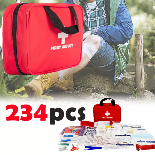 234 Piece First Aid Kit Easy Access Carrying Case All Purpose Emergency Survival