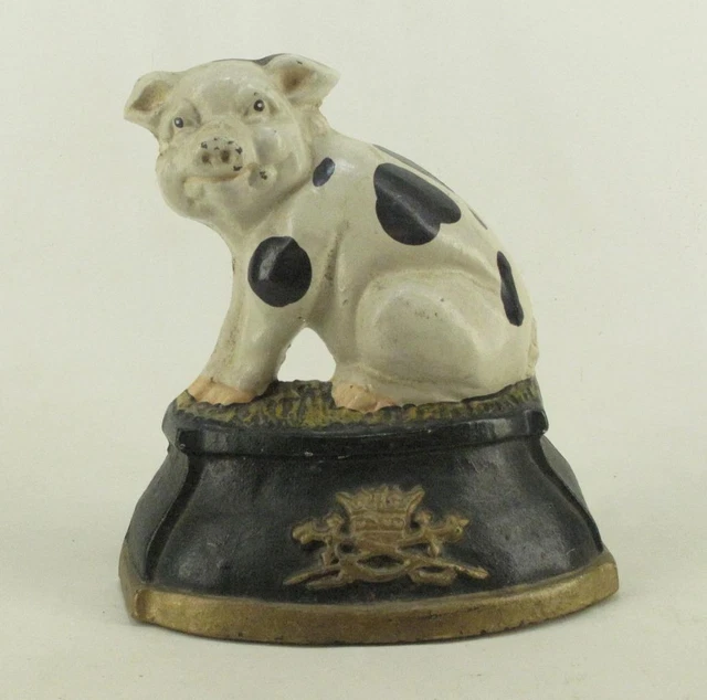 Cast Iron Pig Doorstop Farmhouse Rustic Decor 7"