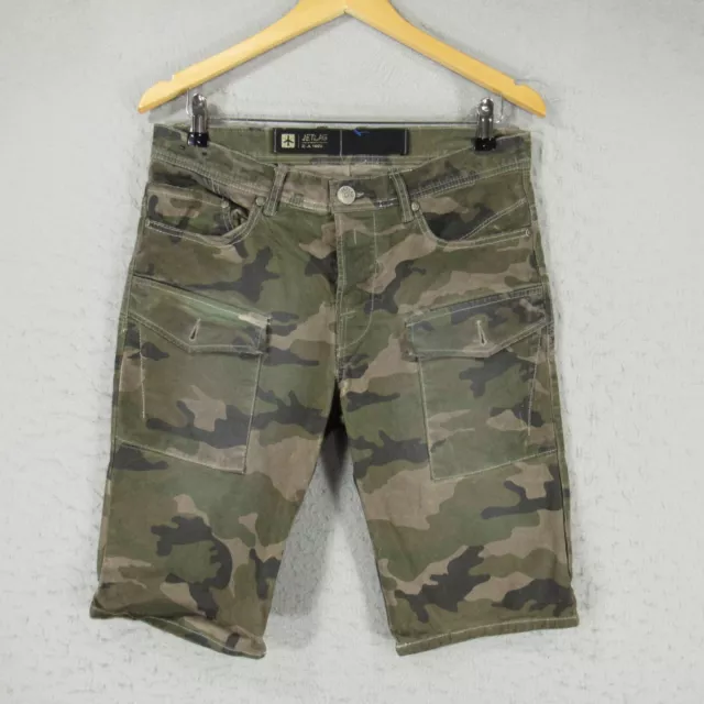 JET LAG Shorts Mens 30 Green Camo Cargo Military Surplus Casual Outdoor Pockets
