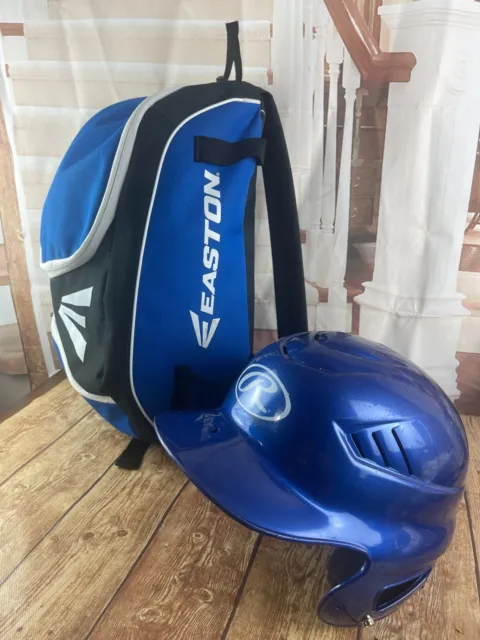 Rawlings Baseball Softball Helmet CFBHN-R2 Blue - Sz 6.5 - 7.5 and bag