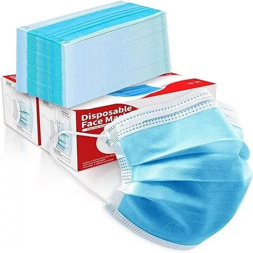 100 PCS Disposable Face Masks 3 Ply Protective Mouth Cover