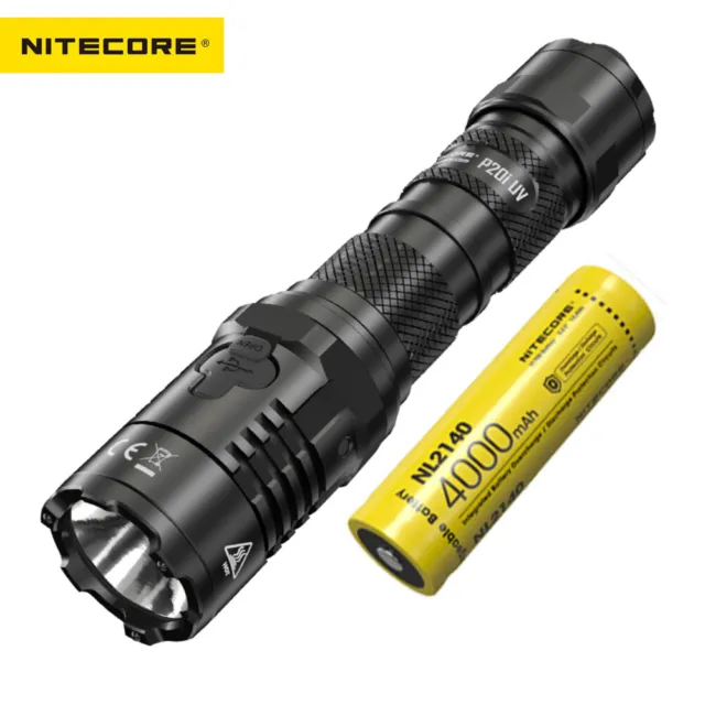 NITECORE P20i UV 1800 Lumens Dual Light Source Tactical Flashlight With Battery