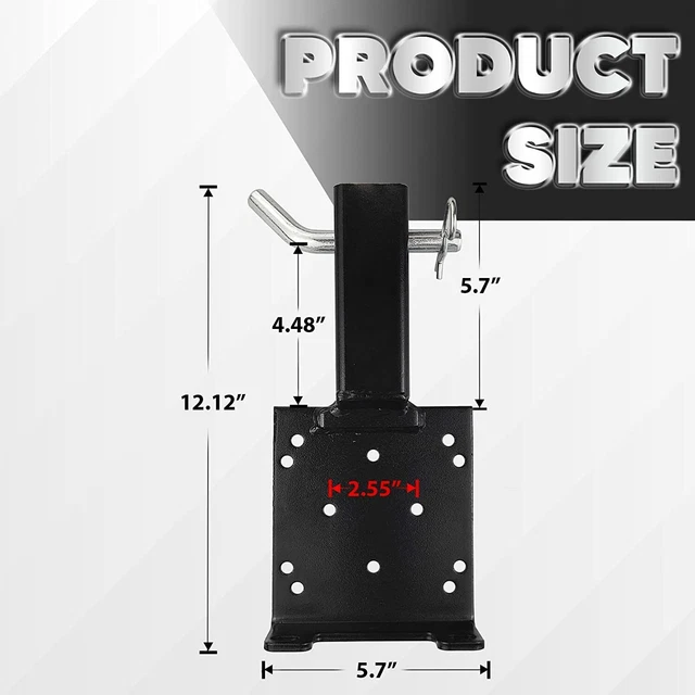 Universal Trailer Hitch Winch Mounting Plate 2" Receiver Plate Fit for Truck ATV