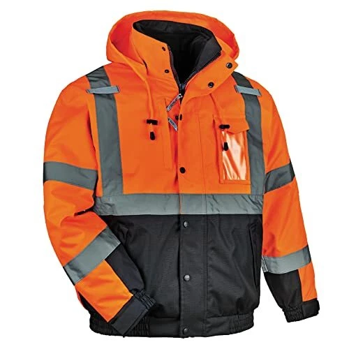 Ergodyne womens Hi-vis 4-in-1 - Class 3 Hi Vis 4 in 1 Bomber Jacket Quilted O...