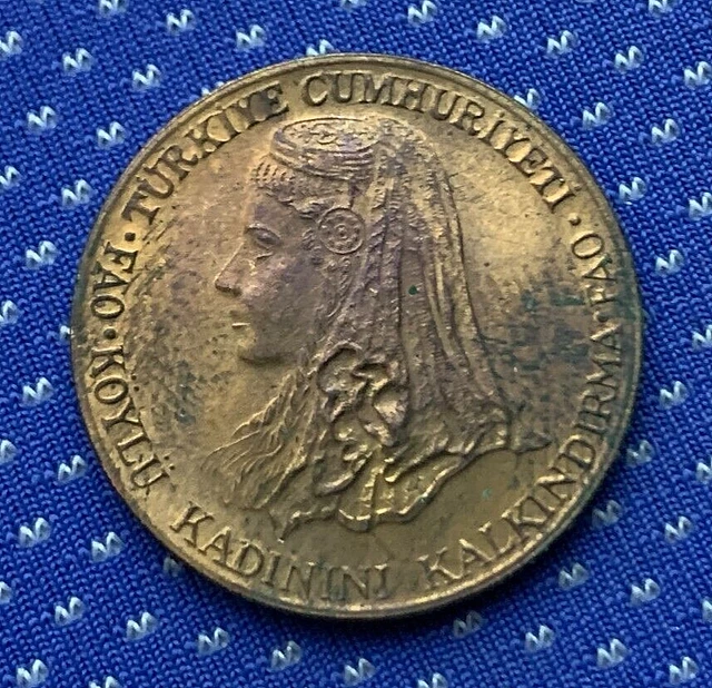 1980 Turkey 10 Kurus Coin UNC FAO Anatolic bride  ( 13,000 minted ) RARE #ZM255
