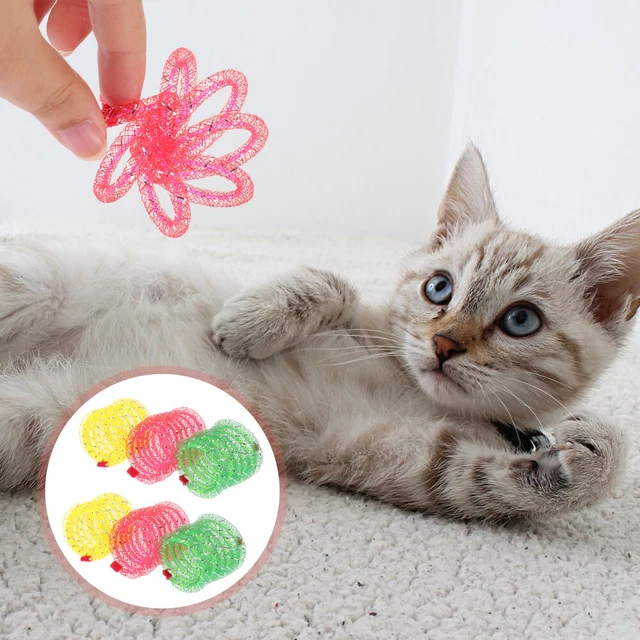 6 Pcs Spring Toy Cat Teething Toys Kitten Teaser Pet Biting The