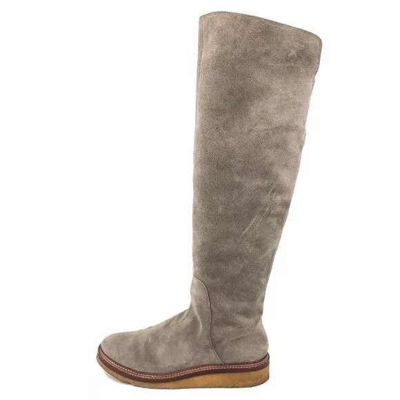 Pour La Victoire Jerri Over the Knee Boots Womens Size 8 EUR 38.5 Gray Suede Zip