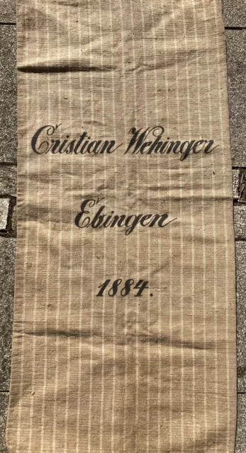 Alter antiker Leinensack 1884 Ebingen
