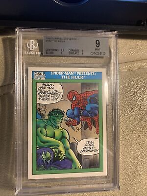 Incredible Hulk Spider-Man 1990 Impel Marvel Universe 1 Super Heroes #152 BGS 9