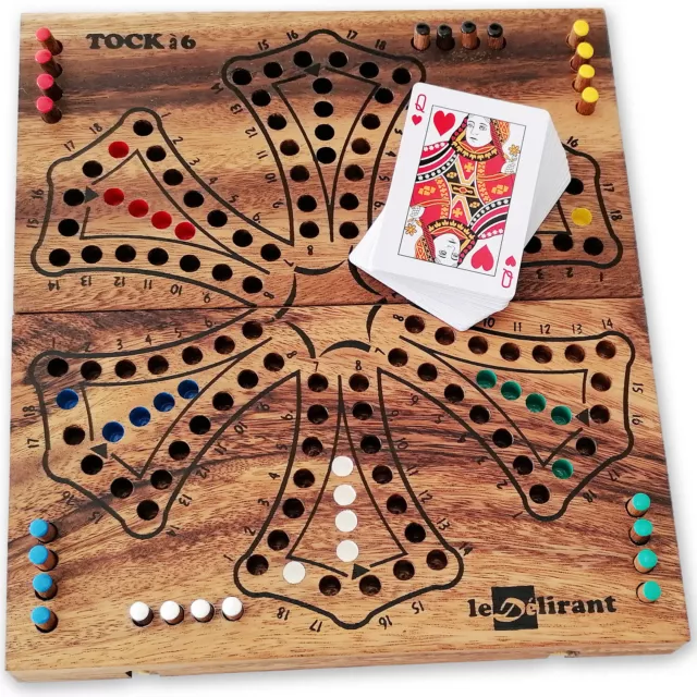 Jeu de TOC - TOCK en bois de 2 à 6 joueurs, jeux de société TAC TIK TAK TIC