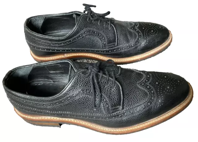 Talla UK 9 John Blanco - Negro Grueso Tradicional Zapatos Inteligentes Excelente Estado...