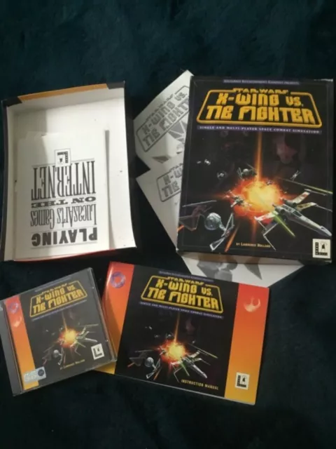 Star Wars X-Winged vs. PC Tie Fighter CD-ROM. Grande boîte complète .disques comme neuf.