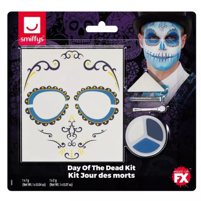 Maquillage Fx Bleu Sucre Crâne Jour De The Dead Déguisement Halloween Kit