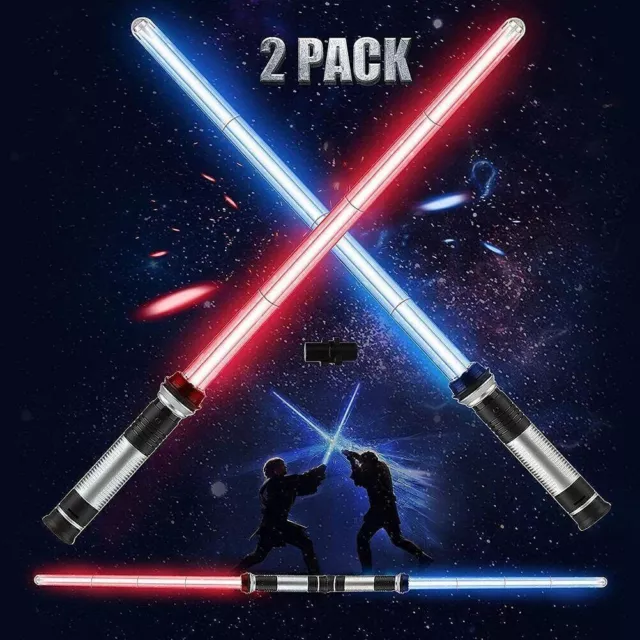 2X Lightsaber LED Flashing  Star Wars Sound Light Saber Sword Toys Kids Gift UK