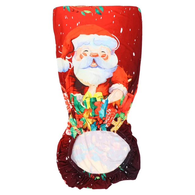 Cubierta de silla de vacaciones funda de silla de Navidad adornos de Navidad gorro de Navidad