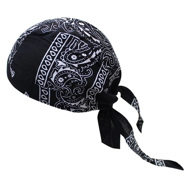 Cotton Cycling Beanie Cap Summer Running Outdoor Sports Pirate Hat (Black) FS2#