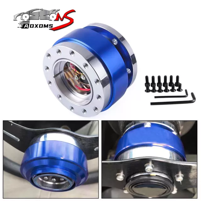 Blue Universal Car Steering Wheel Quick Release HUB Adapter Snap Off Boss Kit