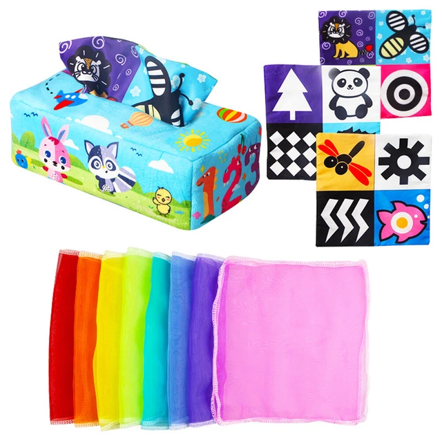 New Baby Tissue Box Colorful Sensory Toy Educational Preschool Learning Toys