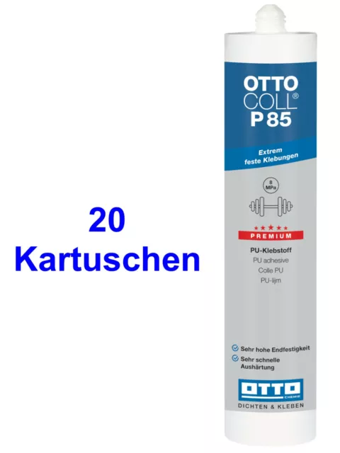 Ottocoll P85 20 x 310 ML Pegamento De La PU Metal Madera Plástico Piedra PVC