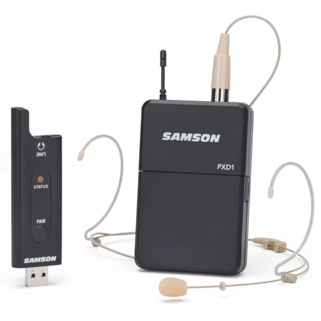 Samson XPD2 Headset USB Wireless System + keepdrum WS05 Fell-Windschutz Weiss 2