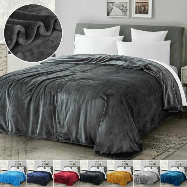 Fleece Blanket Large Super Warm Sofa Throw Soft Faux Fur Mink Double & King Size