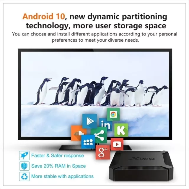 Smart TV BOX X96Q Android 10.0 2 Go 16 Go Quad Core HD 4K Wifi Media Player Neuf 3