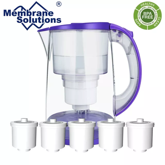 12-Cup Water Filter Pitcher Alkaline - 3.5L BPA Free Filteration Jug Lead Reduce