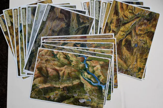 3D Aerial Panoramic A4 Fell Walking Maps - 22 Types to Choose From- Unusual Gift