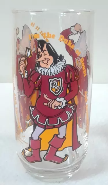 Vintage 1979 Burger King Glass The Duke of Doubt 16 oz. Glass 6" Tall Great Cond