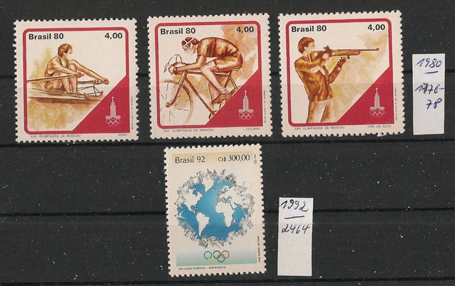 33/1023) Brasilien Mi.Nr. 17776-78+ 2464 Sport Schießen Radfahren Rudern Olympia