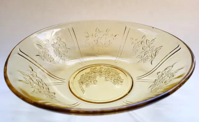 Vintage Yellow Depression Glass Serving Bowl by Federal Glass Co.  Circa 1930s.