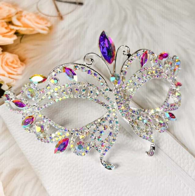 Butterfly Masquerade Mask, Silver Wedding Party Mask, Mardi Gras, New Year Party