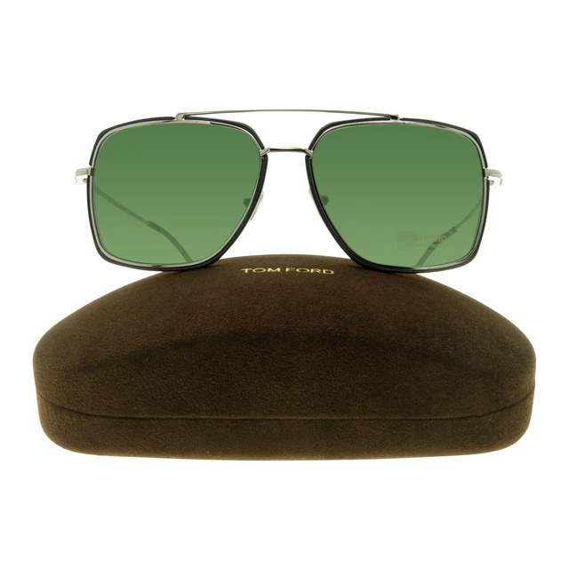 TOM FORD LIONEL DoubleBridge Sunglasses FT0750 TF750 01N Black/Green