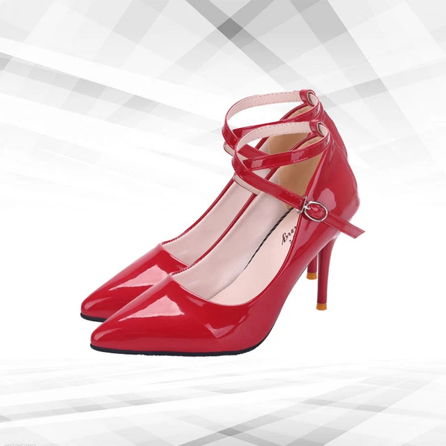 Womens Clear Pumps High Heels Trendy Heels Red Shoes Women Heels One Word Belt 3