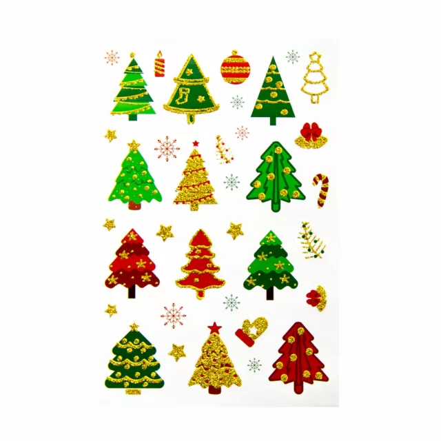 36 Weihnachts Sticker mit Glitzereffekt Xmas Aufkleber Weinachten Weihnachtsdeko